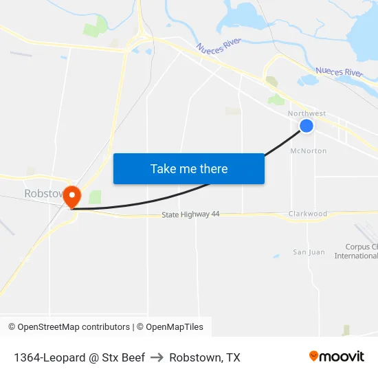 1364-Leopard @ Stx Beef to Robstown, TX map