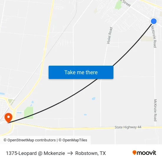 1375-Leopard @ Mckenzie to Robstown, TX map