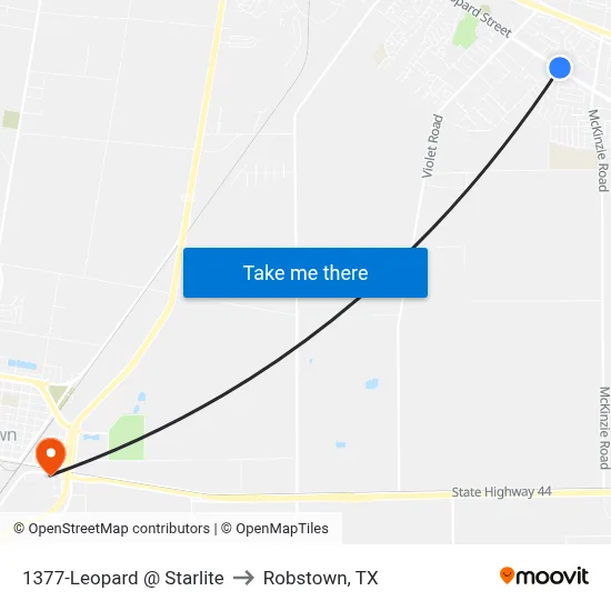 1377-Leopard @ Starlite to Robstown, TX map