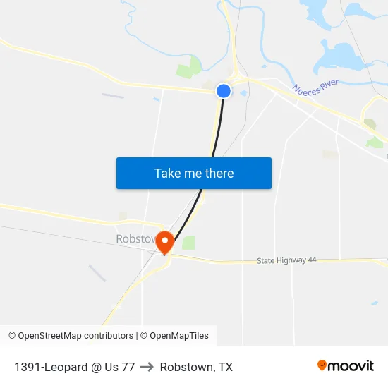 1391-Leopard @ Us 77 to Robstown, TX map