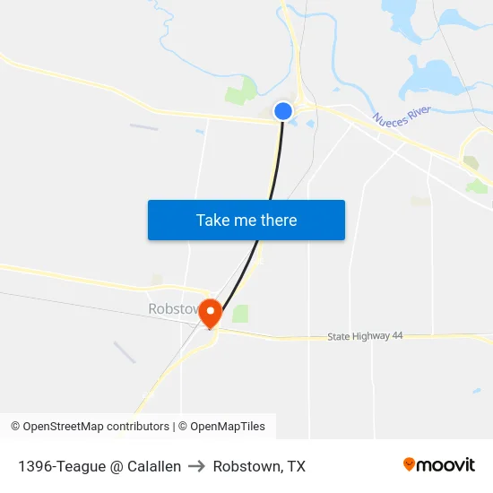 1396-Teague @ Calallen to Robstown, TX map