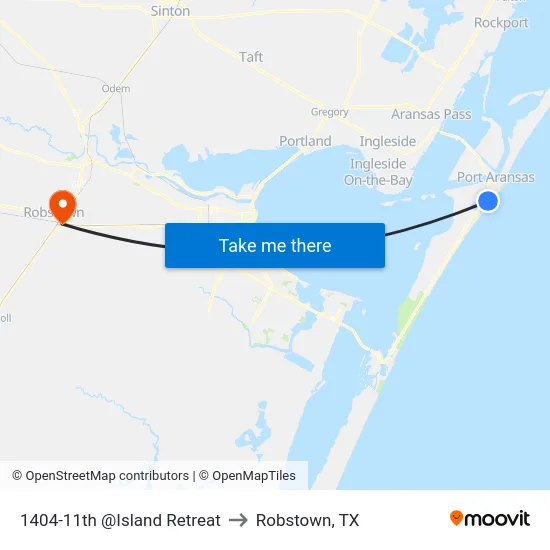 1404-11th @Island Retreat to Robstown, TX map