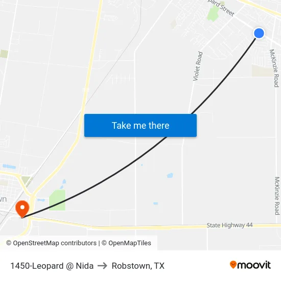 1450-Leopard  @  Nida to Robstown, TX map