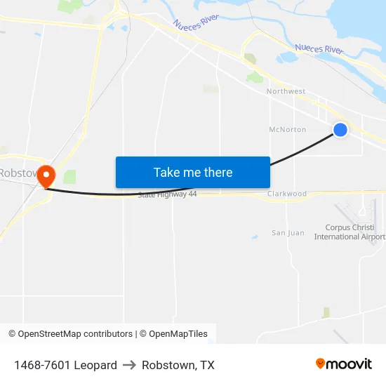 1468-7601 Leopard to Robstown, TX map