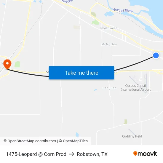1475-Leopard @ Corn Prod to Robstown, TX map
