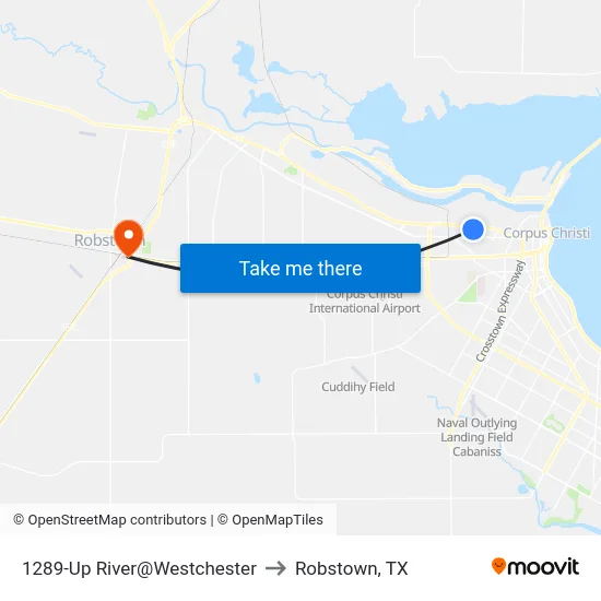 1289-Up River@Westchester to Robstown, TX map