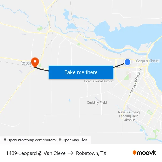 1489-Leopard @ Van Cleve to Robstown, TX map
