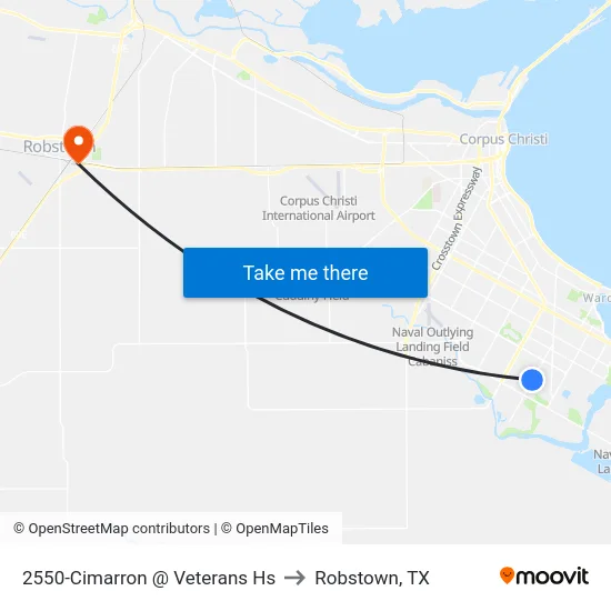 2550-Cimarron @ Veterans Hs to Robstown, TX map