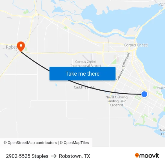 2902-5525 Staples to Robstown, TX map
