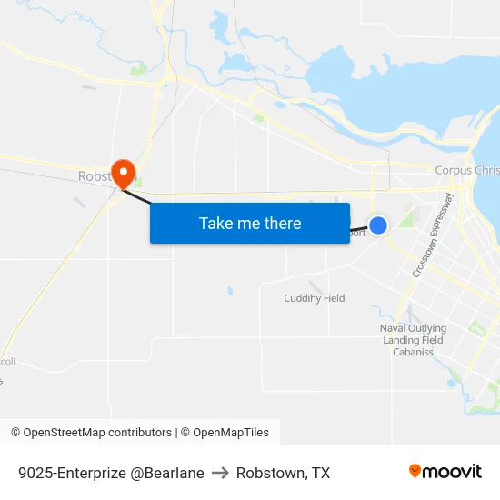 9025-Enterprize @Bearlane to Robstown, TX map