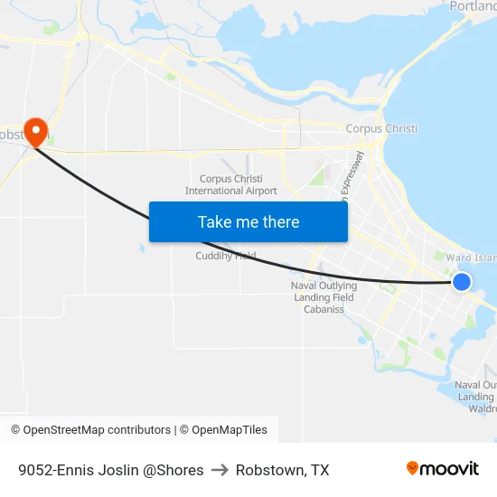 9052-Ennis Joslin @Shores to Robstown, TX map
