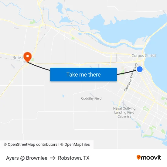 Ayers @ Brownlee to Robstown, TX map