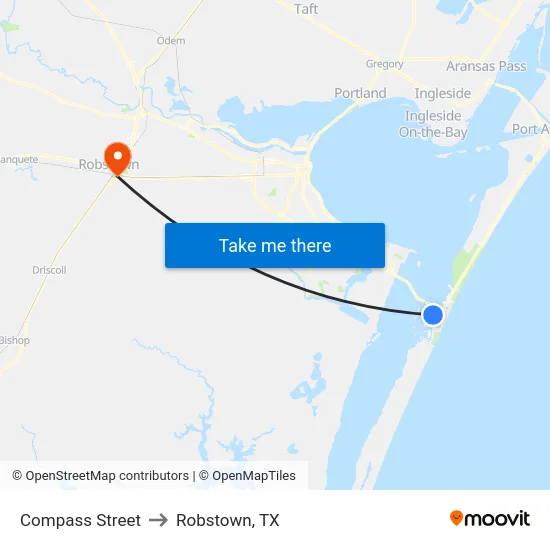 Compass Street to Robstown, TX map