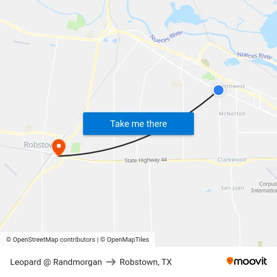 Leopard @ Randmorgan to Robstown, TX map