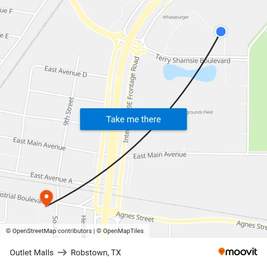 Outlet Malls to Robstown, TX map