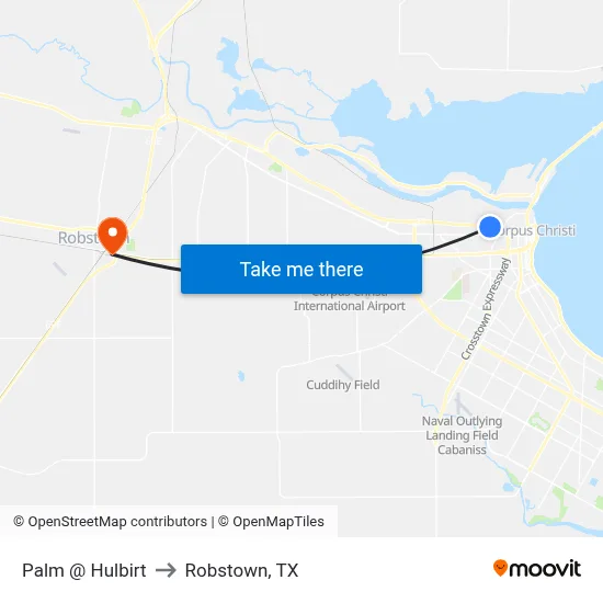 Palm @ Hulbirt to Robstown, TX map