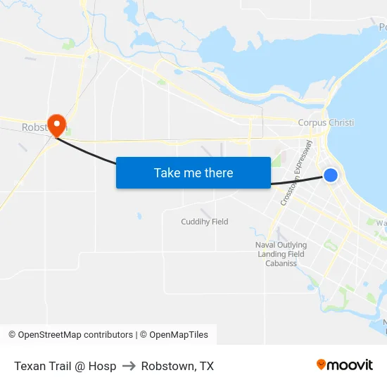 Texan Trail @ Hosp to Robstown, TX map