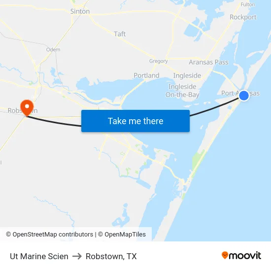 Ut Marine Scien to Robstown, TX map