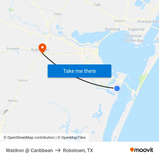 Waldron @ Caribbean to Robstown, TX map