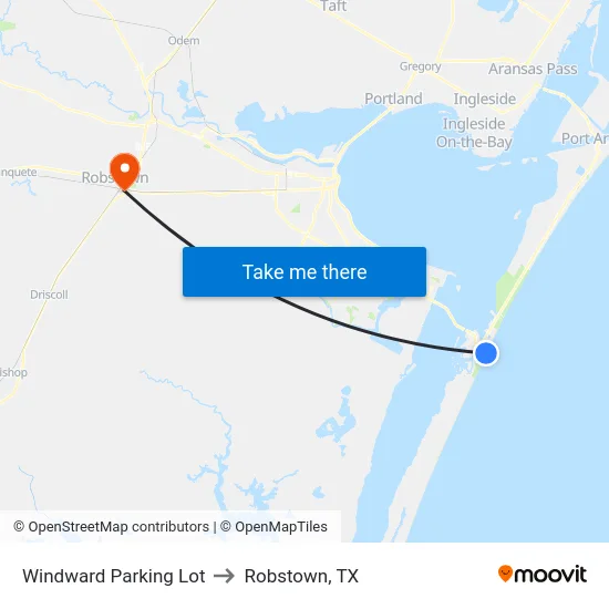 Windward Parking Lot to Robstown, TX map