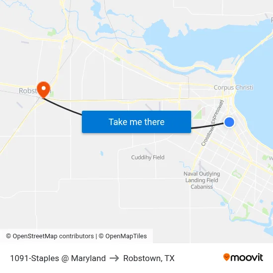 1091-Staples @ Maryland to Robstown, TX map
