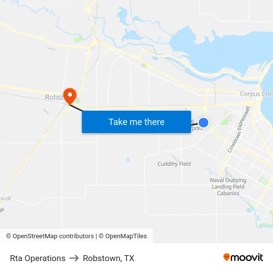 Rta Operations to Robstown, TX map