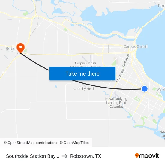 Southside Station Bay J to Robstown, TX map