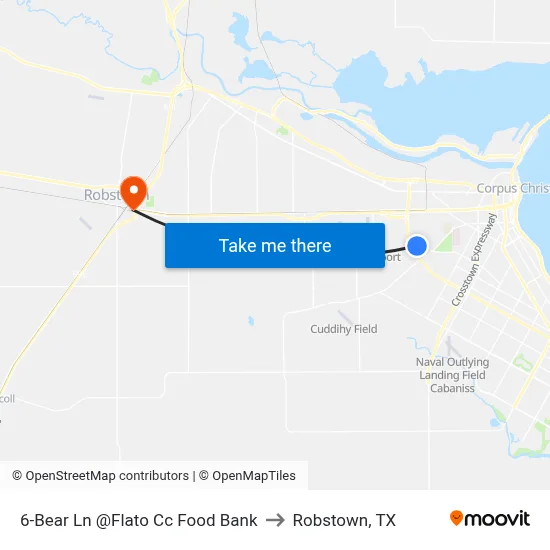 6-Bear Ln @Flato  Cc Food Bank to Robstown, TX map
