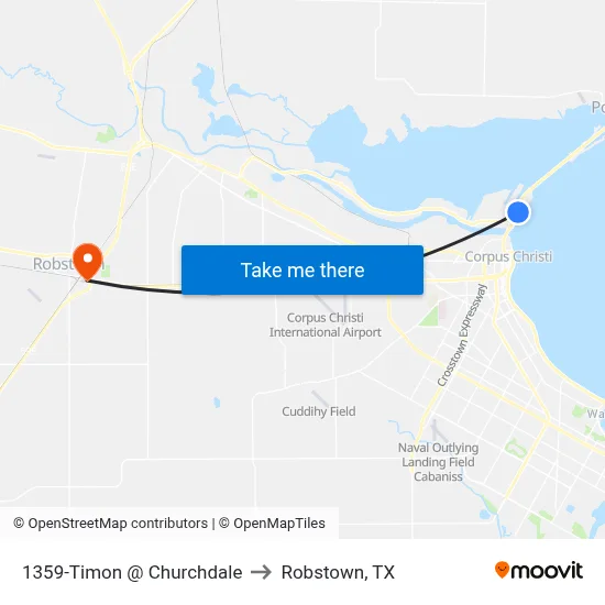 1359-Timon @ Churchdale to Robstown, TX map