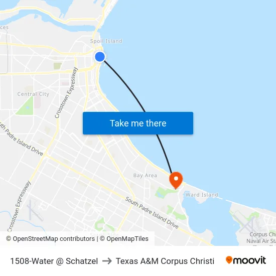 1508-Water @ Schatzel to Texas A&M Corpus Christi map