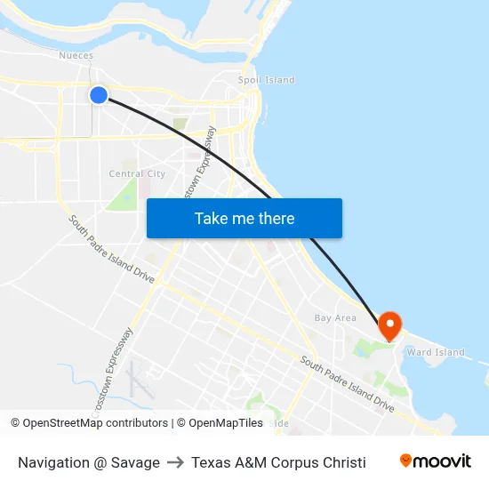 Navigation @ Savage to Texas A&M Corpus Christi map