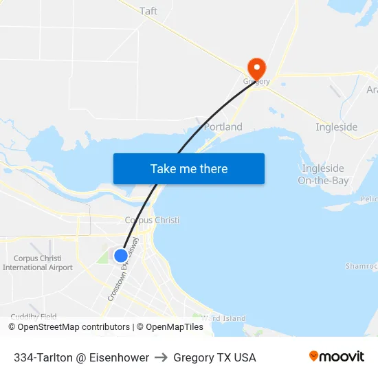 334-Tarlton @ Eisenhower to Gregory TX USA map