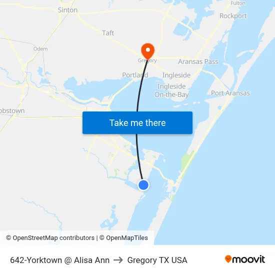 642-Yorktown @ Alisa Ann to Gregory TX USA map