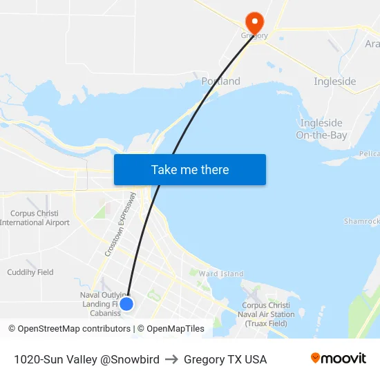 1020-Sun Valley @Snowbird to Gregory TX USA map