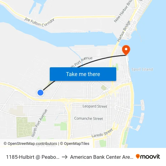 1185-Hulbirt @ Peabody to American Bank Center Arena map