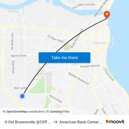 9-Old Brownsville @Cliff Maus to American Bank Center Arena map
