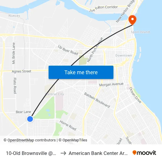10-Old Brownsville @Gol to American Bank Center Arena map