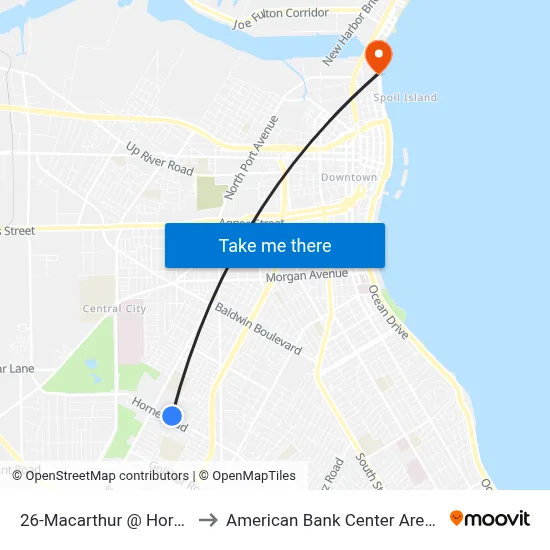 26-Macarthur  @  Horne to American Bank Center Arena map