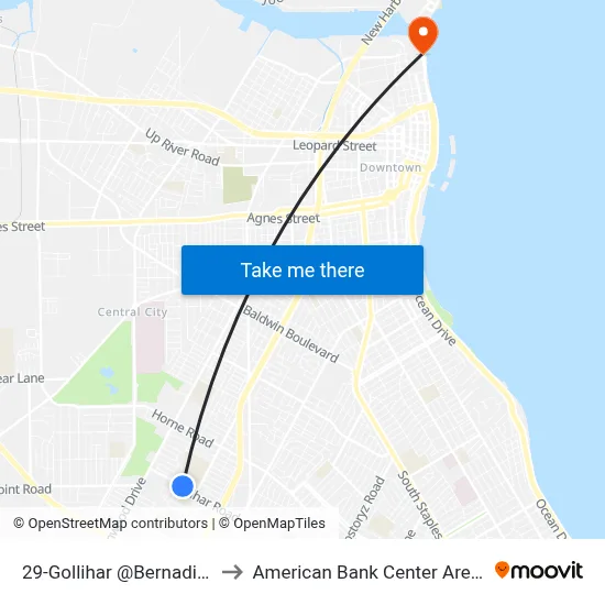 29-Gollihar  @Bernadino to American Bank Center Arena map