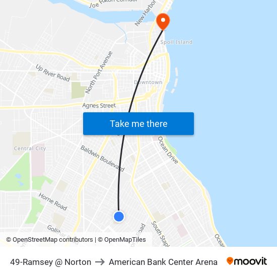 49-Ramsey  @  Norton to American Bank Center Arena map