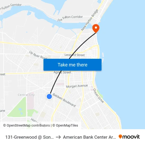 131-Greenwood @ Sonora to American Bank Center Arena map
