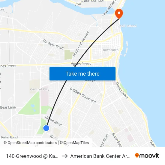 140-Greenwood  @  Karen to American Bank Center Arena map
