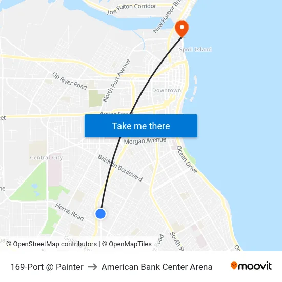 169-Port  @  Painter to American Bank Center Arena map