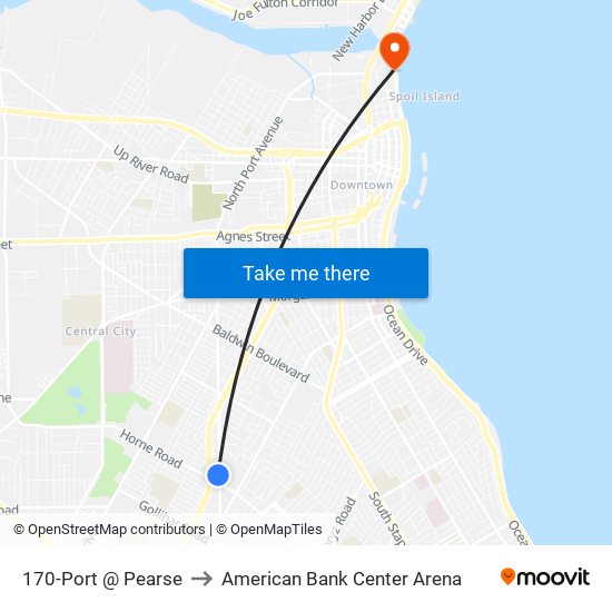 170-Port  @  Pearse to American Bank Center Arena map