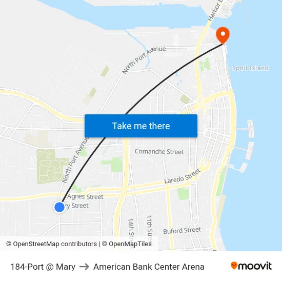 184-Port @ Mary to American Bank Center Arena map