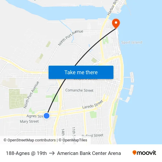 188-Agnes  @  19th to American Bank Center Arena map