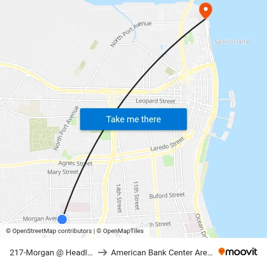 217-Morgan  @  Headley to American Bank Center Arena map