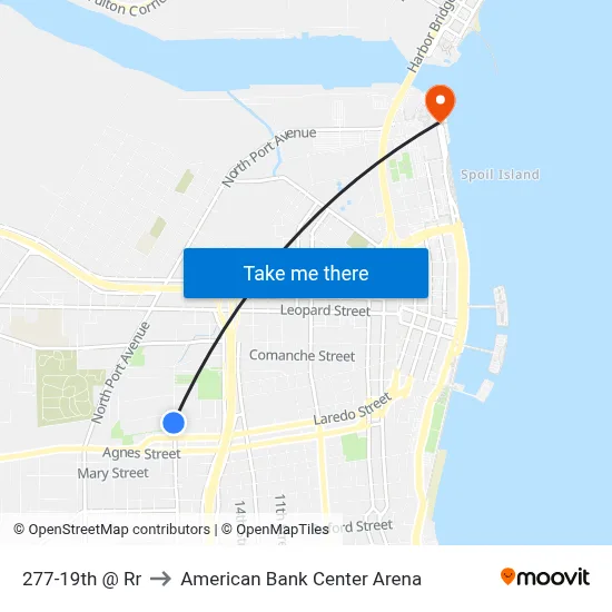 277-19th   @ Rr to American Bank Center Arena map