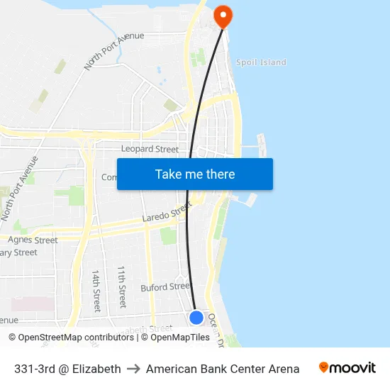 331-3rd  @  Elizabeth to American Bank Center Arena map