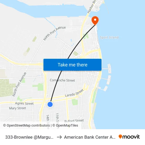 333-Brownlee @Marguerite to American Bank Center Arena map